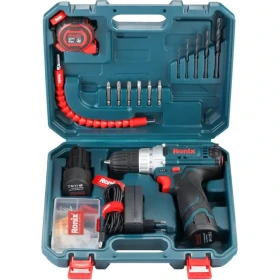 کیت دریل شارژی رونیکس مدل RS_8613 مجموعه 19 پارچه دو باتری